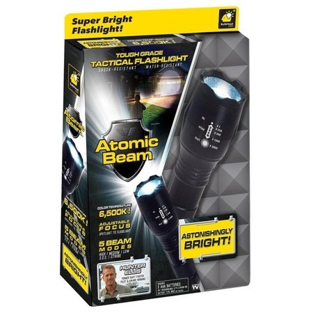 ATOMIC BEAM 1121712 Flashlight, AAA Battery, Alkaline Battery, LED Lamp, 1200 Lumens, Black 11217-6